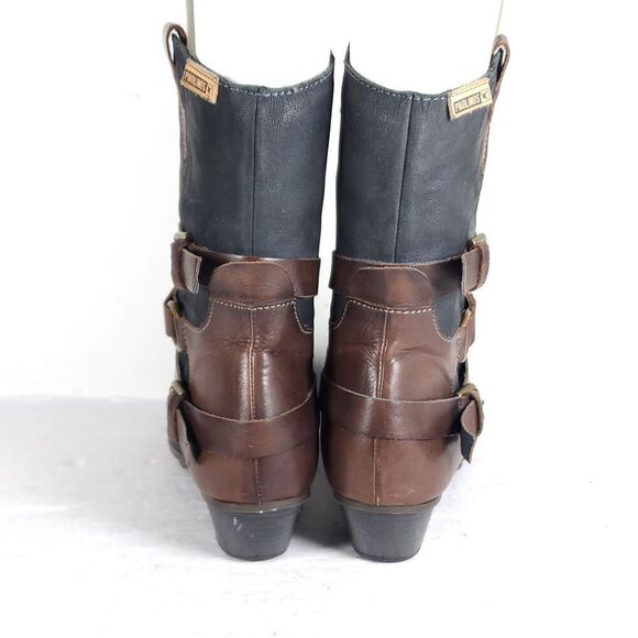 PIKOLINOS Women's Brujas EU38 US7-7,5 Black Leather Buckle Strappy Ankle Boots - Picture 9 of 13